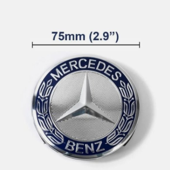 NEW 4 Classic Mercedes-Benz 75MM Wheel Hub Caps - Picture 4 of 4